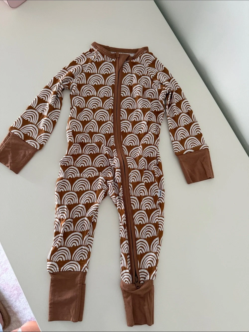 Little sleepies rust rainbow zippie 0-3 M